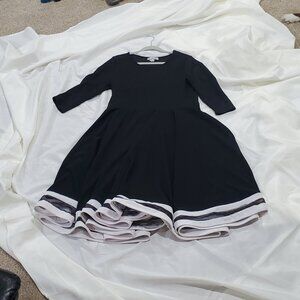 K+Glam Black and White Dress - 1XL